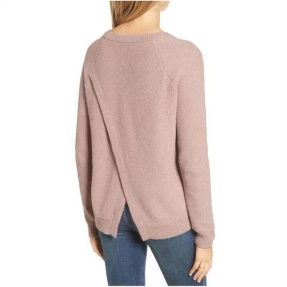 Madewell Province Crossback Sweater Pink Knit Size Medium Classic Neutral - Picture 2 of 12
